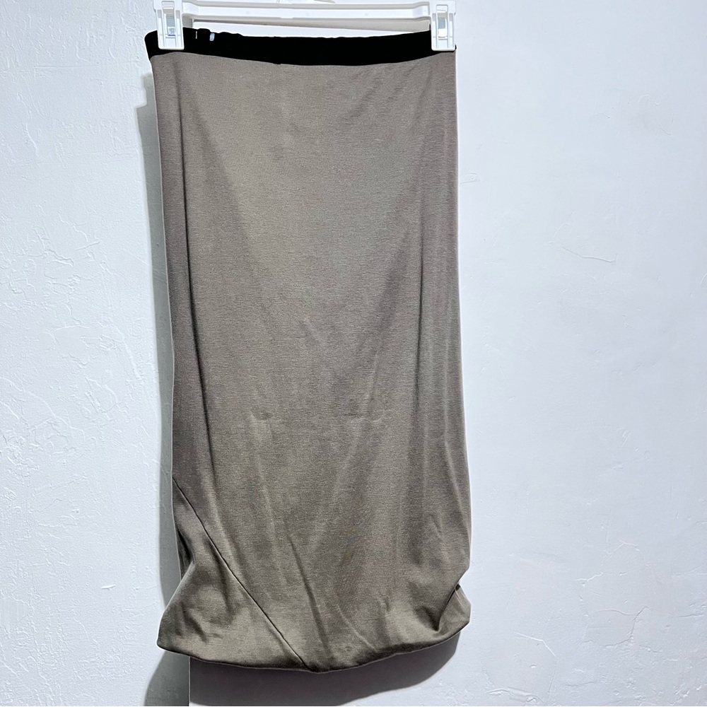 Elegant Beige Pencil Skirt Vulin cotton spandex bias midi skirt :BOX X